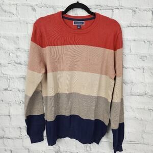 Club room mens sweater Sz M long sleeve striped fall winter A8